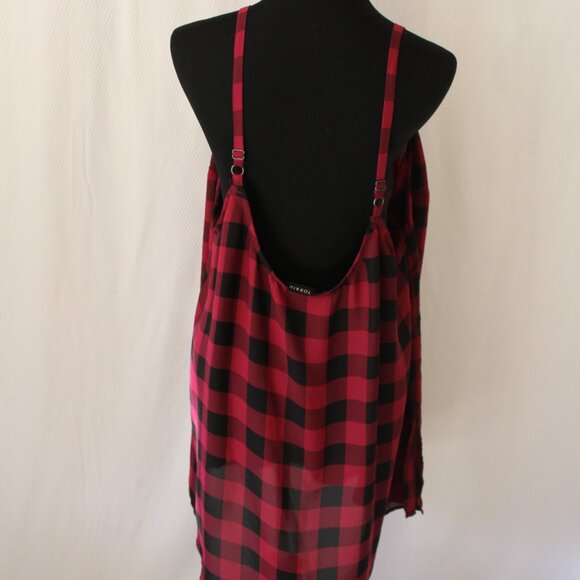FALL SALE! Torrid Tank Top Cami Plaid Georgette Side Slit Cami 4, 4X, 26, EUC - Picture 6 of 8